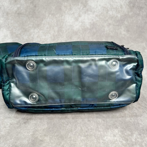 Lug Trolley XL Travel Cosmetic Toiletry Bag Plaid Green Blue - Picture 6 of 7